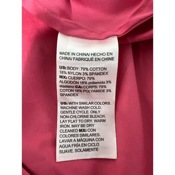 Chicos Popover Blouse Size 12 V Neck Ruffle Sleeve Pink Feminine Career Business - Picture 5 of 8